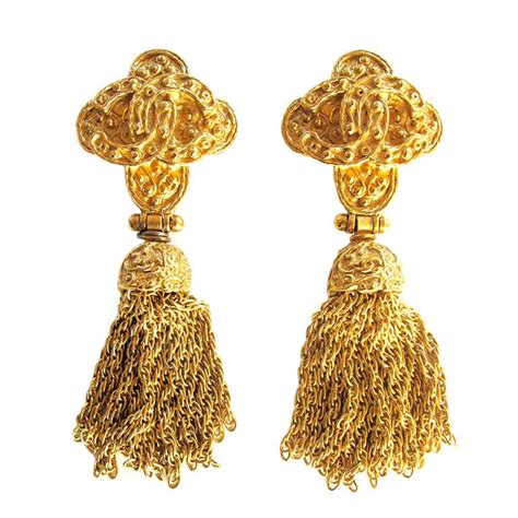 chanel tassel earrings|chanel crochet earrings.